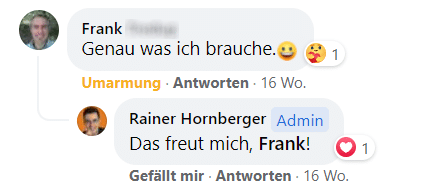Rainer Hornberger Testimonial Frank